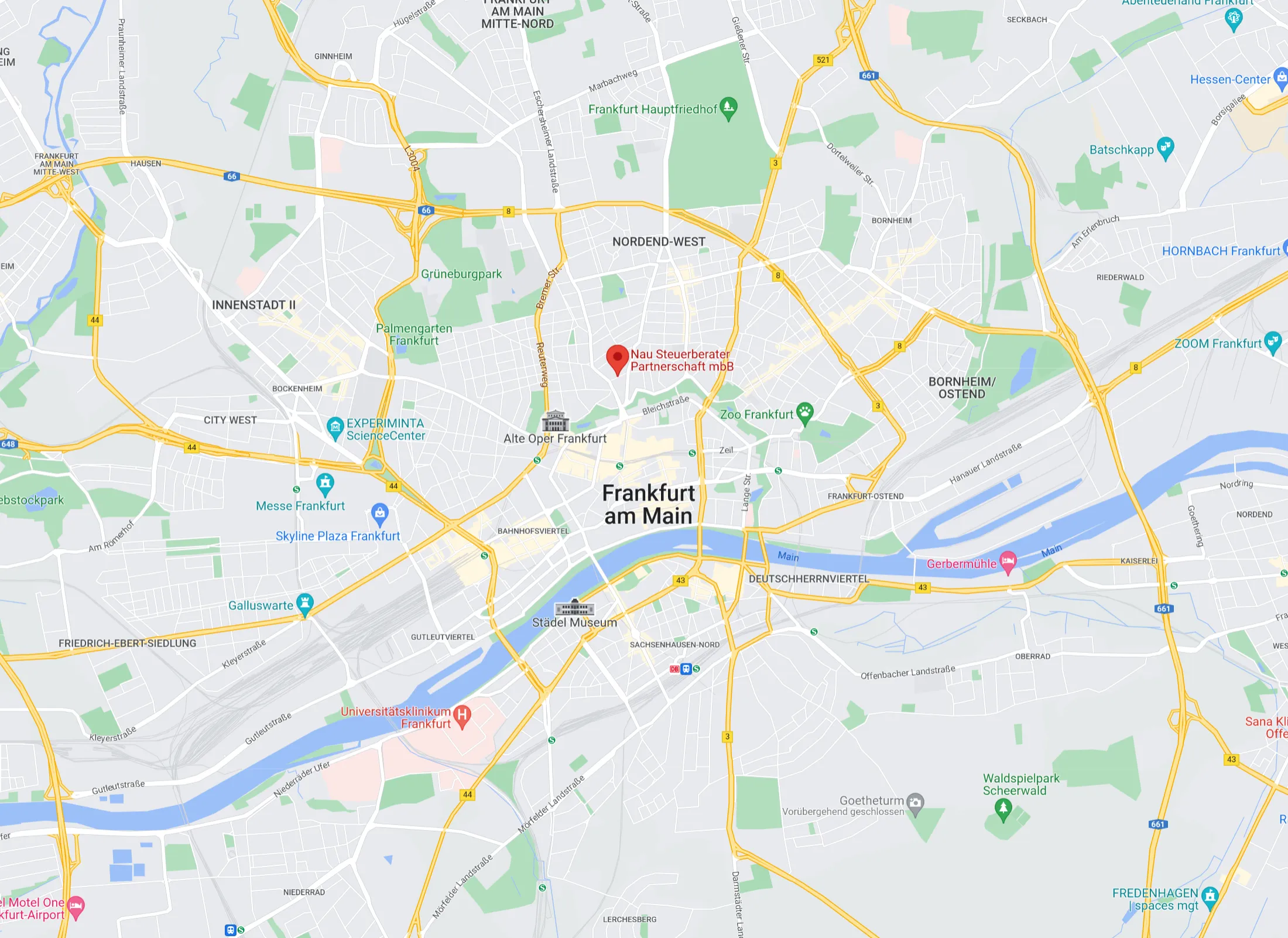 Karte von Frankfurt am Main