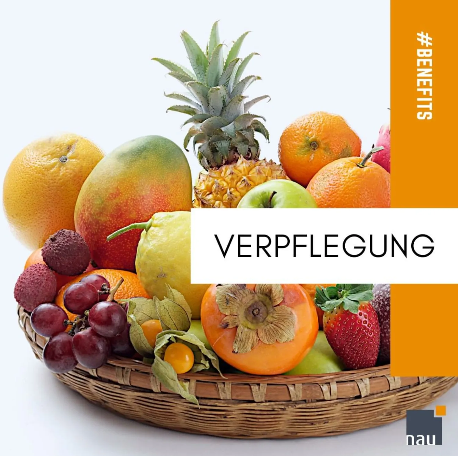 bunter Obstkorb, Bildaufschrift 