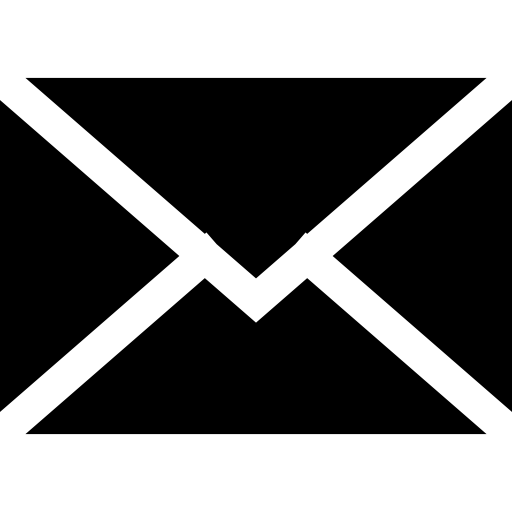 Schwarzes Icon eines Briefumschlags.